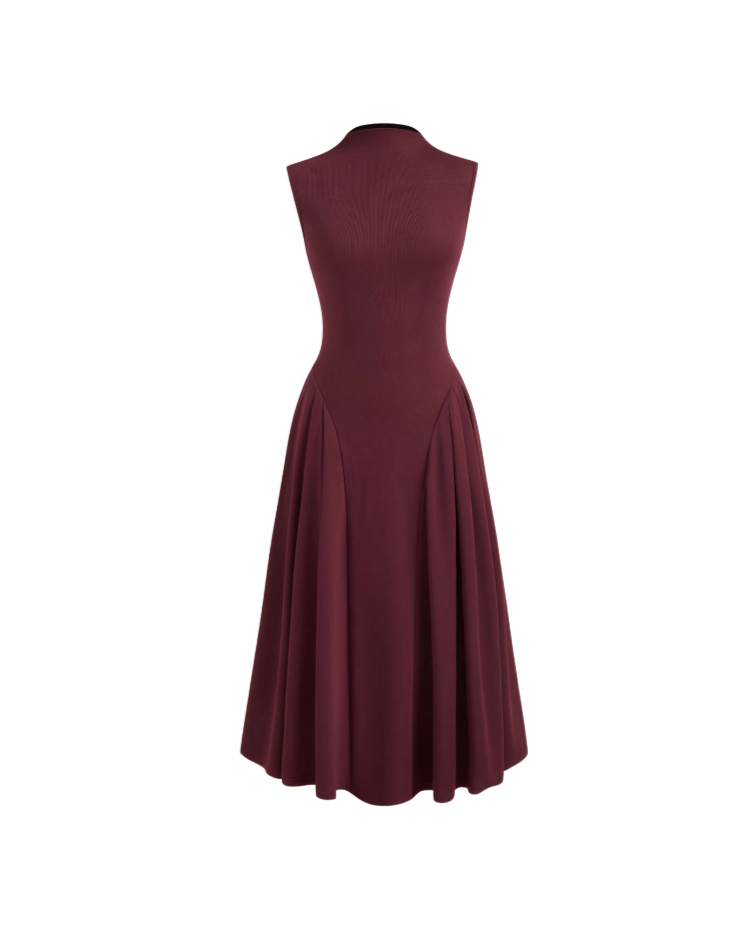 CLAIRE – Elegantes A-Linien Kleid mit Stehkragen